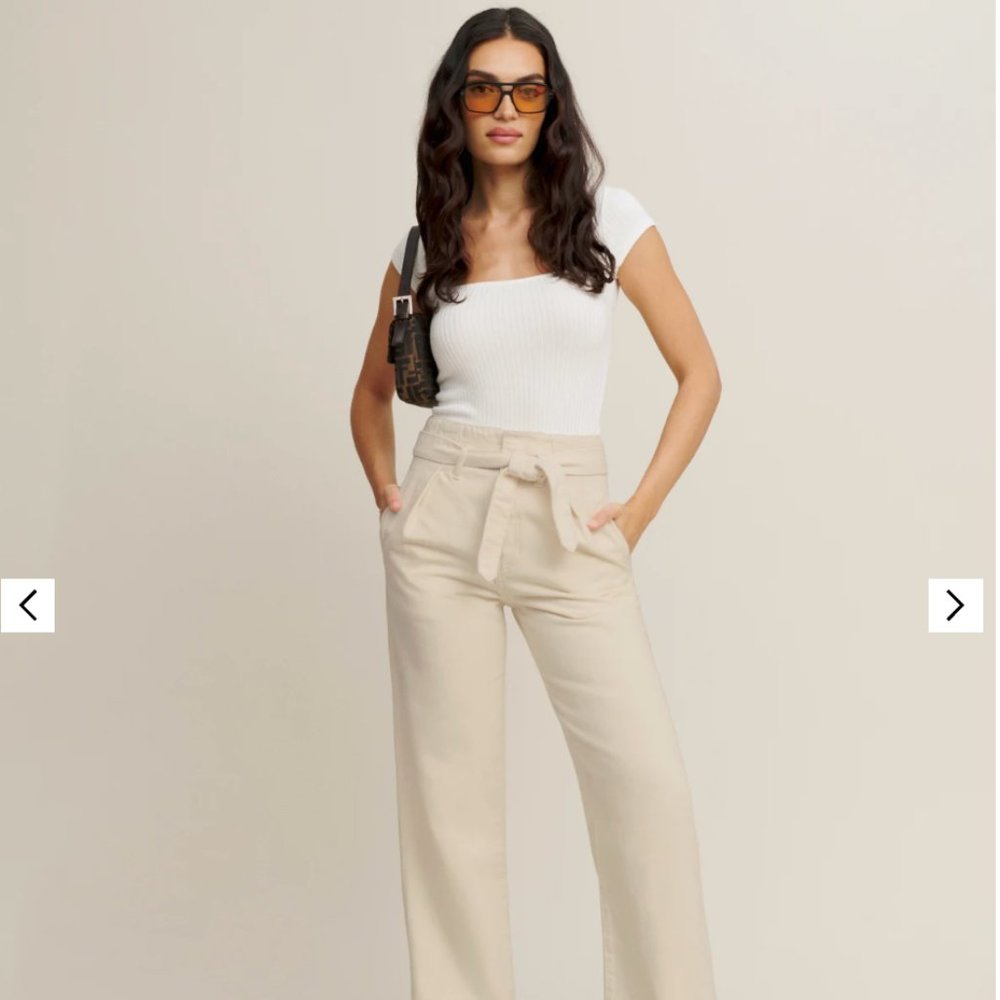 Reformation High Waisted Tie Pants NWT